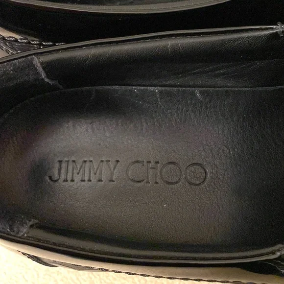 Jimmy Choo Men’s Grove Crocodile Embossed Black leather Slip On Sneaker SZ 43/10